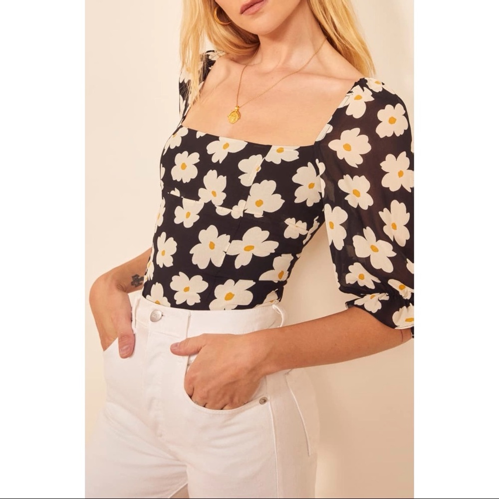 NWOT Reformation Georgia Floral Print Top